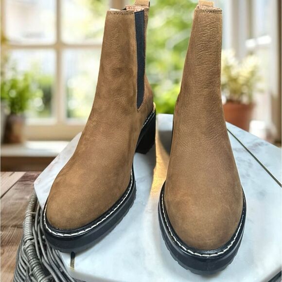 🆕 🔥 MADEWELL 🔥Carina Platform Chelsea Boot Burled Wood Size 7.5 - Picture 3 of 16